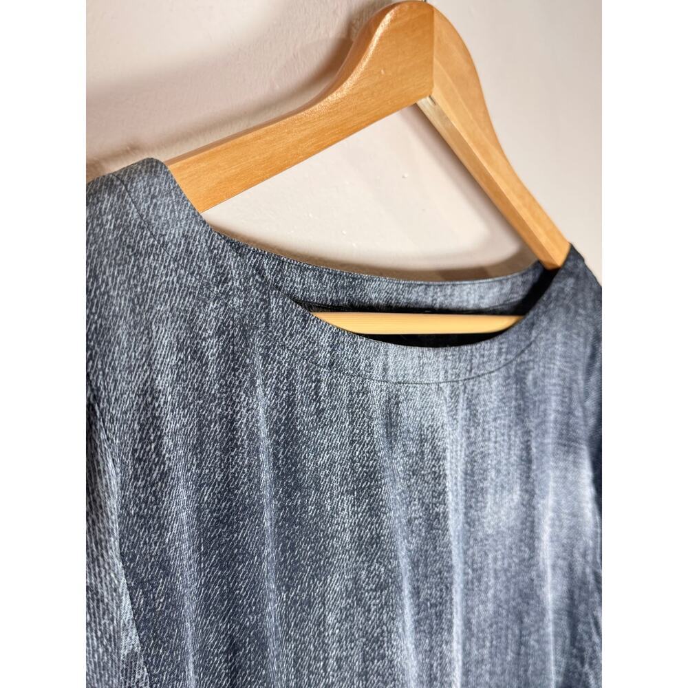 Eileen Fisher Womens Tunic Dress Top Silk Cotton Lagenlook Size L Gray - Picture 3 of 10